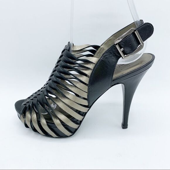 Pelle Mode Leather Heels Platform Caged Sandals 6 - Picture 11 of 12